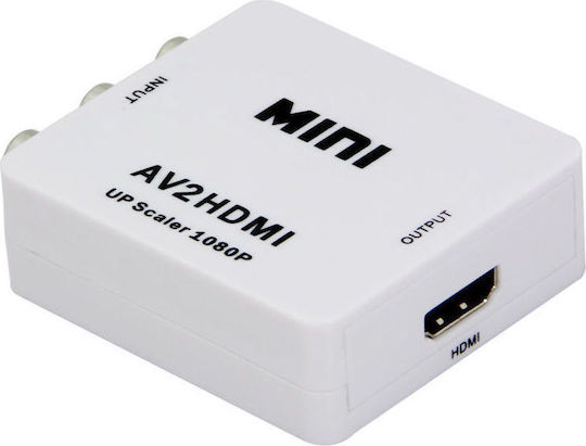 Anga AV2HDMI Converter RCA female to HDMI female White 1pcs