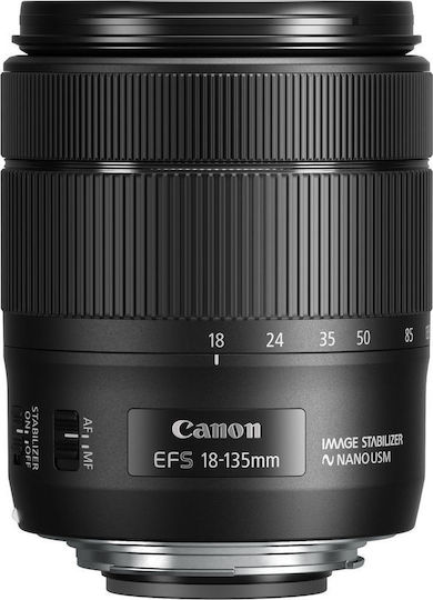 Canon Crop Camera Lens EF-S 18-135mm f/3.5-5.6 IS USM Nano Standard Zoom / Tele Zoom / Wide Angle Zoom for Canon EF-S Mount Black