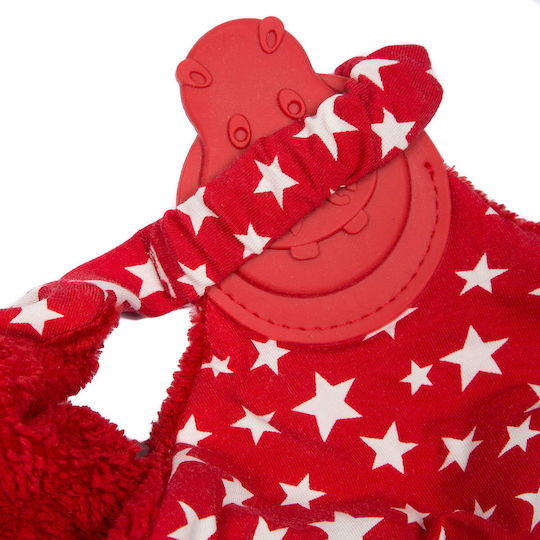 Cheeky Chompers Șervețel pentru bebeluși Păturică de alinare cu jucărie de dentiție Red