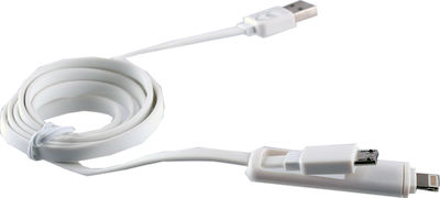 Volte-Tel Flat USB to Lightning/micro USB Cable Λευκό 1m (8138317)
