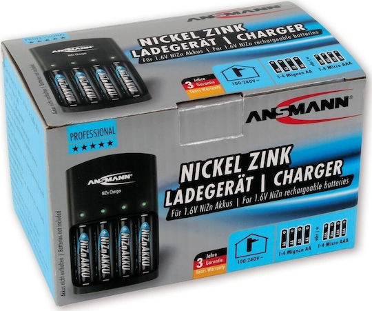 Ansmann NiZn Încărcător 4 Baterii Ni-Zn Dimensiune AA/AAA