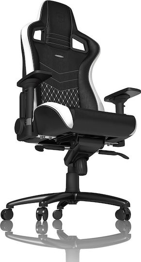 Noblechairs Epic Series Real Leather Gaming Chair – Black/Whit with Adjustable Arms Black