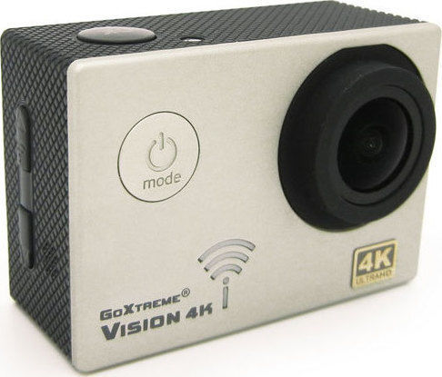 EasyPix GoXtreme Vision 4K 64GB Action-Kamera 4K Ultra HD Unterwasser (mit Gehäuse) und Wi-Fi Silber