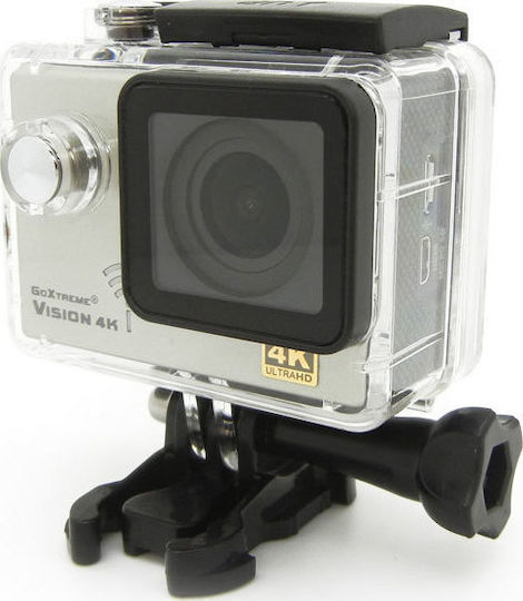 EasyPix GoXtreme Vision 4K 64GB Action-Kamera 4K Ultra HD Unterwasser (mit Gehäuse) und Wi-Fi Silber