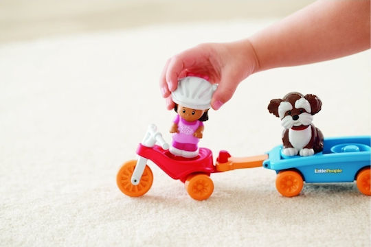 Fisher Price Όχημα Little People Ποδήλατο με Καρότσι για 12+ Μηνών