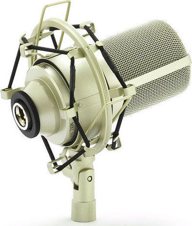 MXL 990 Kondensatormikrofon XLR Stoßmontiert für Gesang in Gold Farbe