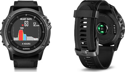Garmin Fenix 3 HR Stainless Steel 51mm Αδιάβροχο Smartwatch με Παλμογράφο (Μαύρο)