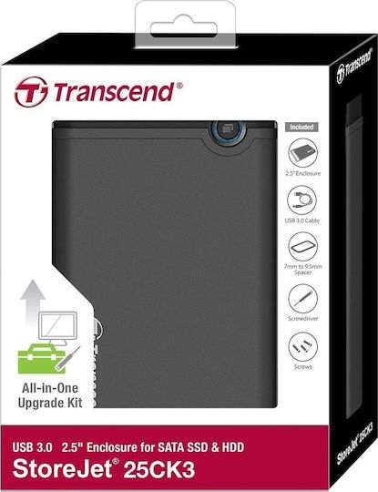 Transcend StoreJet 25CK3 Case for Hard Drive 2.5" SATA III with Connection USB 3.0 TS0GSJ25CK3