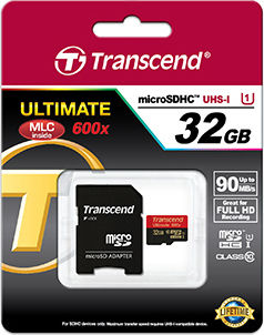 Transcend Ultimate 600x microSDHC 32GB Clasa 10 U1 UHS-I cu adaptor