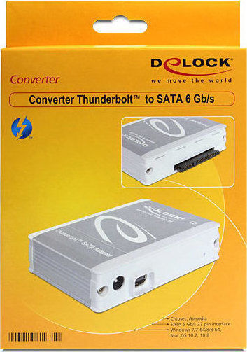 DeLock Converter Thunderbolt to SATA Ασημί 61971