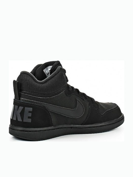 Hof Court Borough Mid PS Kinder Sportschuhe Basketball mit Schnürsenkeln Schwarz