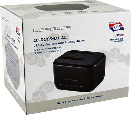 LC-Power Docking Station for 2 Hard Drives SATA 2.5" / 3.5" with Connection USB 3.0 (LC-DOCK-U3-III)