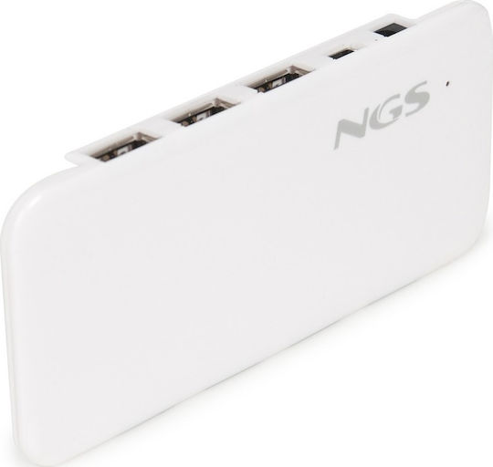 NGS IHUB7 USB 2.0 Hub 7 Porturi cu conexiune USB-A Alb