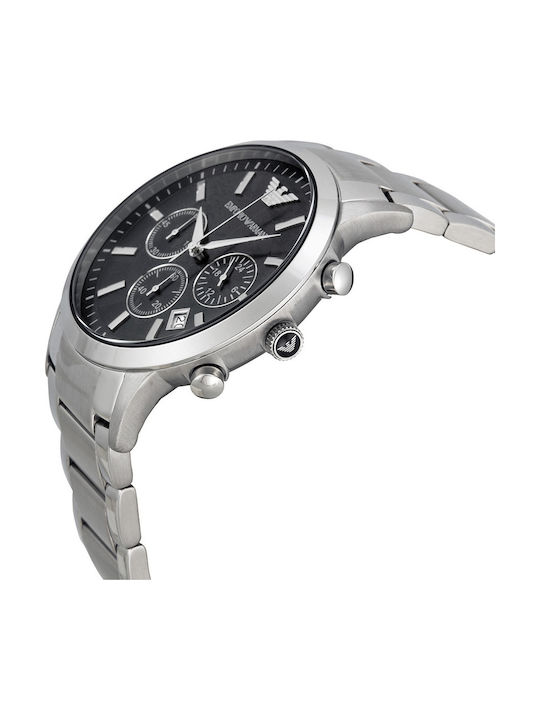 Emporio Armani Renato Men's Watch 43mm Chronograph Battery with Silver Metal Bracelet