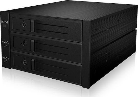 Icy Box Externe Backplane für 3x 3.5Inch SATA oder SAS HDD in 2x 5.25Inch Schacht Schwarz (IB-563SSK)