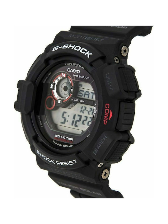Casio G-Shock Digital Uhr Chronograph Solar mit Schwarz Kautschukarmband