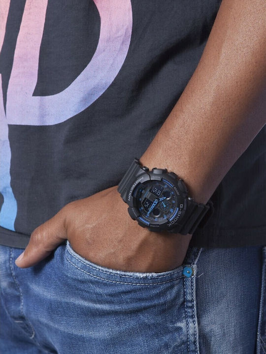 Casio G-Shock Analog/Digital Men's Watch 55mm Chronograph Battery with Black Rubber Strap