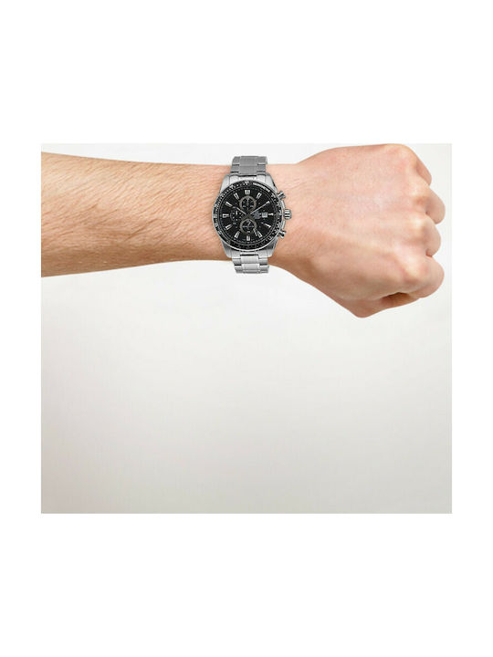 Casio EF-547D-1A1V Ανδρικό Ρολόι 45.5mm Χρονογράφος Μπαταρίας με Ασημί Μεταλλικό Μπρασελέ