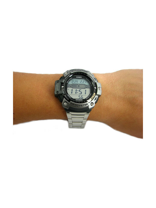 Casio Digital Ceas Baterie cu Argint Brățară metalică