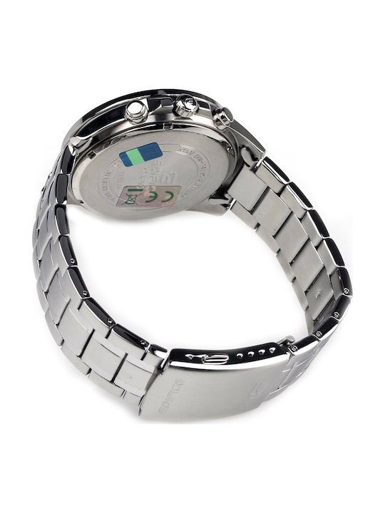 Casio Ανδρικό Ρολόι 47mm Χρονογράφος Μπαταρίας με Ασημί Μεταλλικό Μπρασελέ