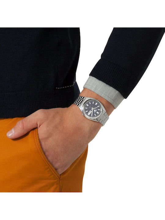 Seiko 5 Men's Watch 37mm Automatic with Silver Metal Bracelet