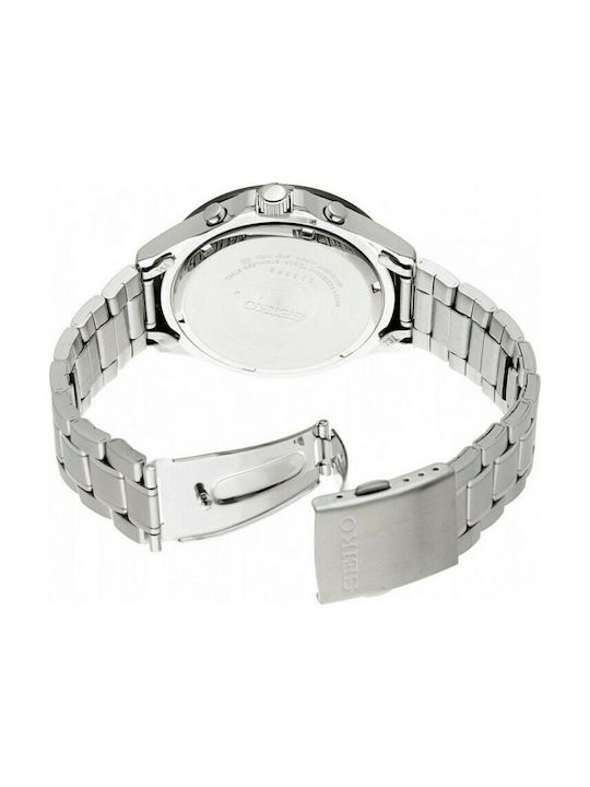 Seiko Ceas Cronograf Baterie cu Argint Brățară metalică