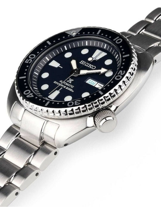 Seiko Prospex Turtle Men's Watch 45mm Automatic with Silver Metal Bracelet