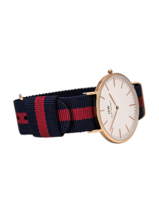 Daniel Wellington Classic Oxford Ανδρικό Ρολόι 40mm Μπαταρίας με Υφασμάτινο Λουράκι