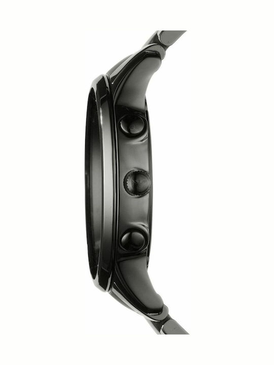 Emporio Armani Ceramica Herrenuhr 47mm Chronograph Batterie mit Schwarz Keramikarmband
