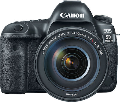 Canon DSLR Φωτογραφική Μηχανή EOS 5D Mark IV Full Frame Kit (EF 24-105mm F4L IS II USM) Black