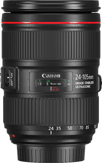 Canon Full Frame Φωτογραφικός Φακός EF 24-105mm f/4L IS II USM Standard Zoom / Tele Zoom / Wide Angle για Canon EF Mount Μαύρος