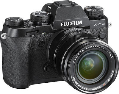 Fujifilm Mirrorless Φωτογραφική Μηχανή X-T2 Crop Frame Kit (XF 18-55mm F2.8-4 R LM OIS) Black