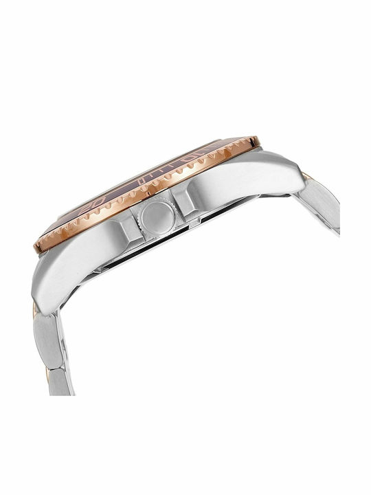 Guess Men's Watch 45mm Chronograph Battery with Pink Gold Metal Bracelet