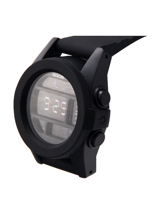 Nixon Digital Battery Watch with Rubber Strap Black