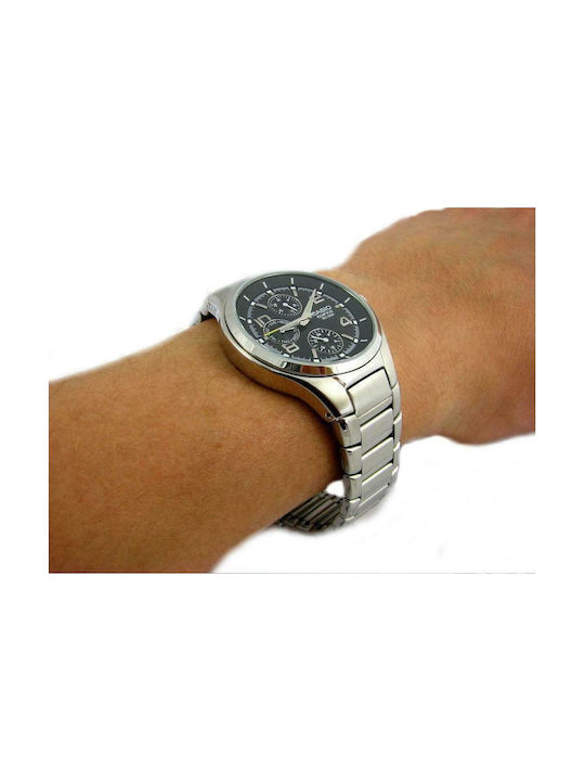 Casio Edifice Uhr Chronograph Batterie mit Silber Metallarmband