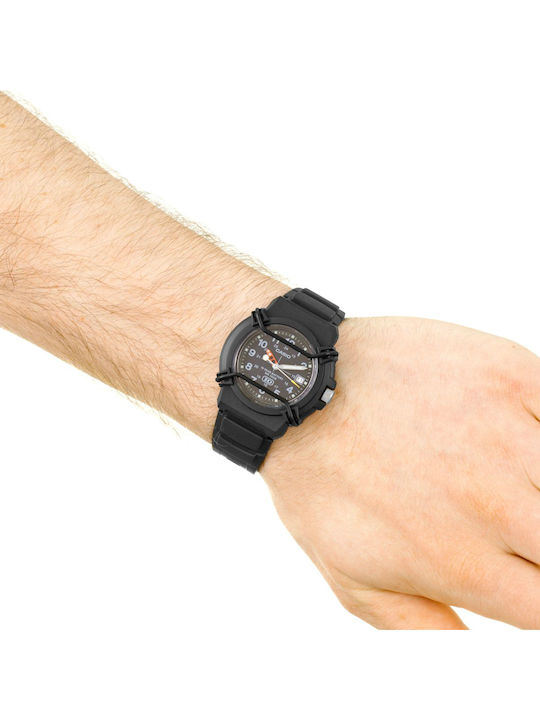 Casio Ανδρικό Ρολόι 41.1mm Μπαταρίας με Μαύρο Καουτσούκ Λουράκι
