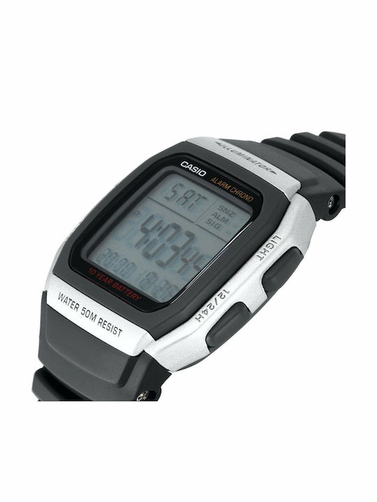Casio Ceas Digital Pentru Bărbați 36mm Cu Baterie Și Curea Din Cauciuc Neagră