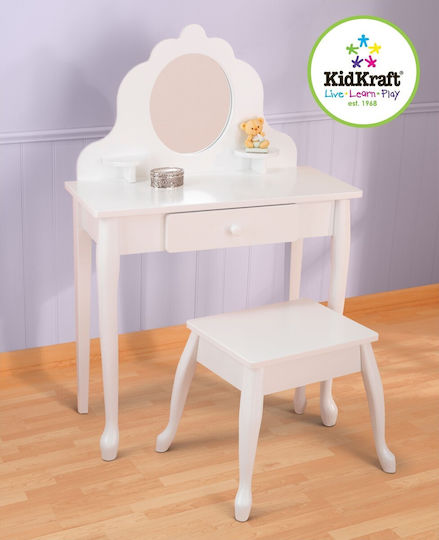 Kidkraft Medium Vanity & Stool - White Children's Beauty Vanity