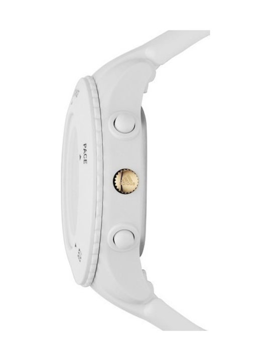 adidas Sprung Digital Men's Watch 44mm Battery with White Rubber Strap