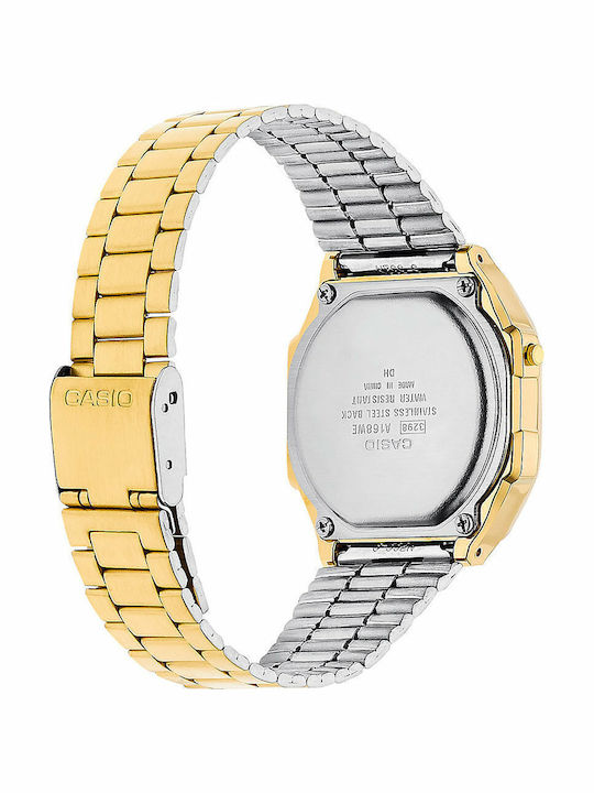 Casio Vintage Iconic Digital Men's Watch 36.3mm Chronograph Battery with Gold Metal Bracelet