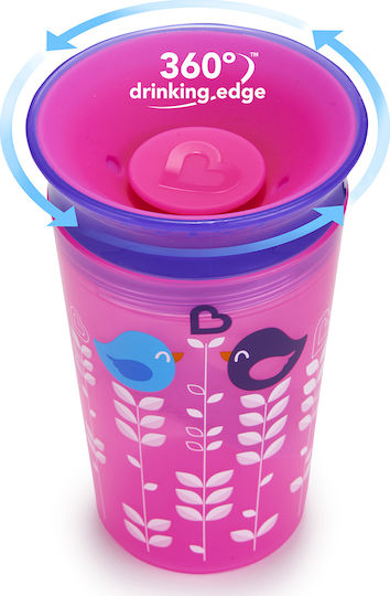 Munchkin Căniță pentru copii Miracle 360° Deco Sippy din Plastic Roz Miracle 360° Deco Sippy 266ml pentru 12m+m+