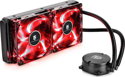 Deepcool Maelstrom 240T Red Wasserkühlungssystem für Prozessoren Doppelter Ventilator 120mm für Socket / / / /1/2/0/0/ /1/1/5/x/ mit RGB Beleuchtung Schwarz