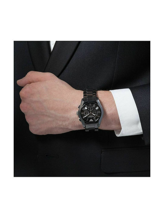 Emporio Armani Watch Chronograph Battery with Black Ceramic Bracelet