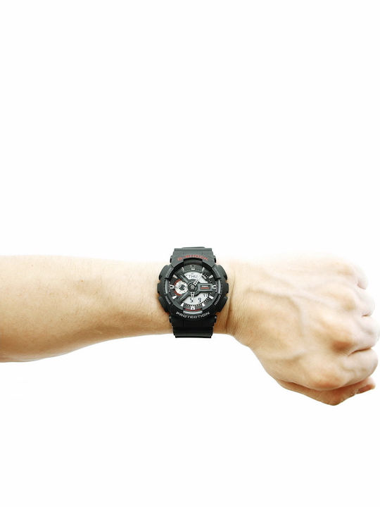 Casio G-Shock Αναλογικό/Ψηφιακό Ανδρικό Ρολόι 51.2mm Χρονογράφος Μπαταρίας με Μαύρο Καουτσούκ Λουράκι