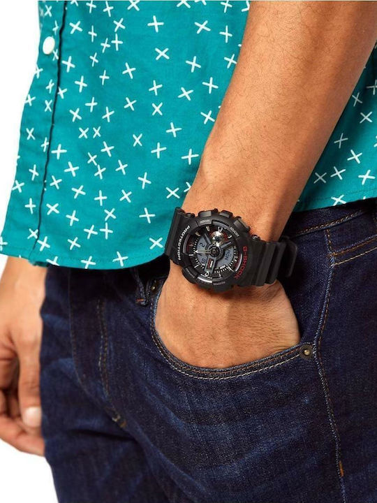Casio G-Shock Αναλογικό/Ψηφιακό Ανδρικό Ρολόι 51.2mm Χρονογράφος Μπαταρίας με Μαύρο Καουτσούκ Λουράκι