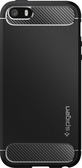 Spigen Rugged Armor Back Cover Σιλικόνης 2mm Μαύρο (iPhone 5/5s/SE)