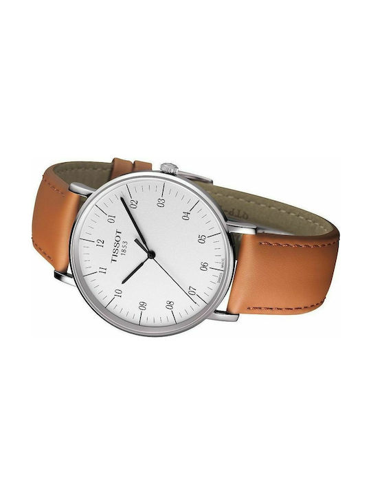 Tissot Everytime Часовник Батерия с Кафяв Кожена каишка