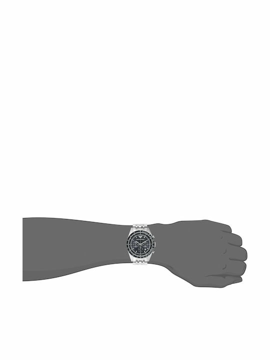 Emporio Armani Sportivo Herrenuhr 46mm Chronograph Batterie mit Silber Metallarmband