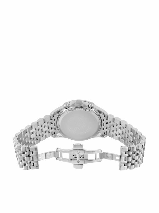 Emporio Armani Sportivo Herrenuhr 46mm Chronograph Batterie mit Silber Metallarmband