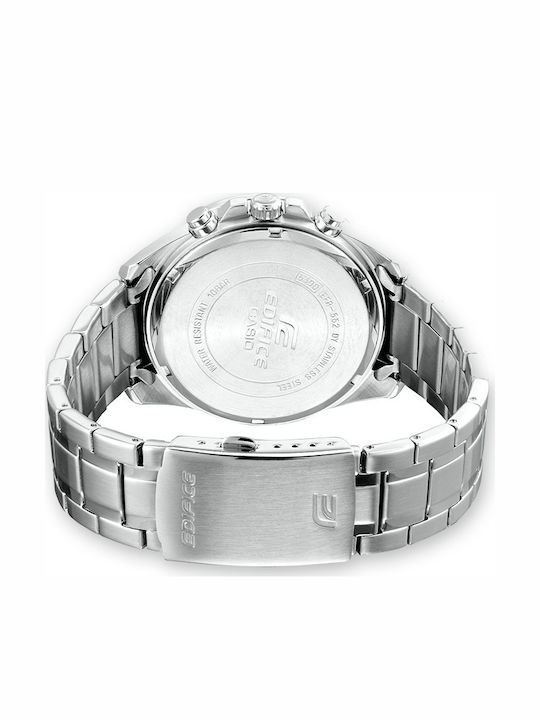 Casio Edifice Men's Watch 47mm Chronograph Battery with Silver Metal Bracelet